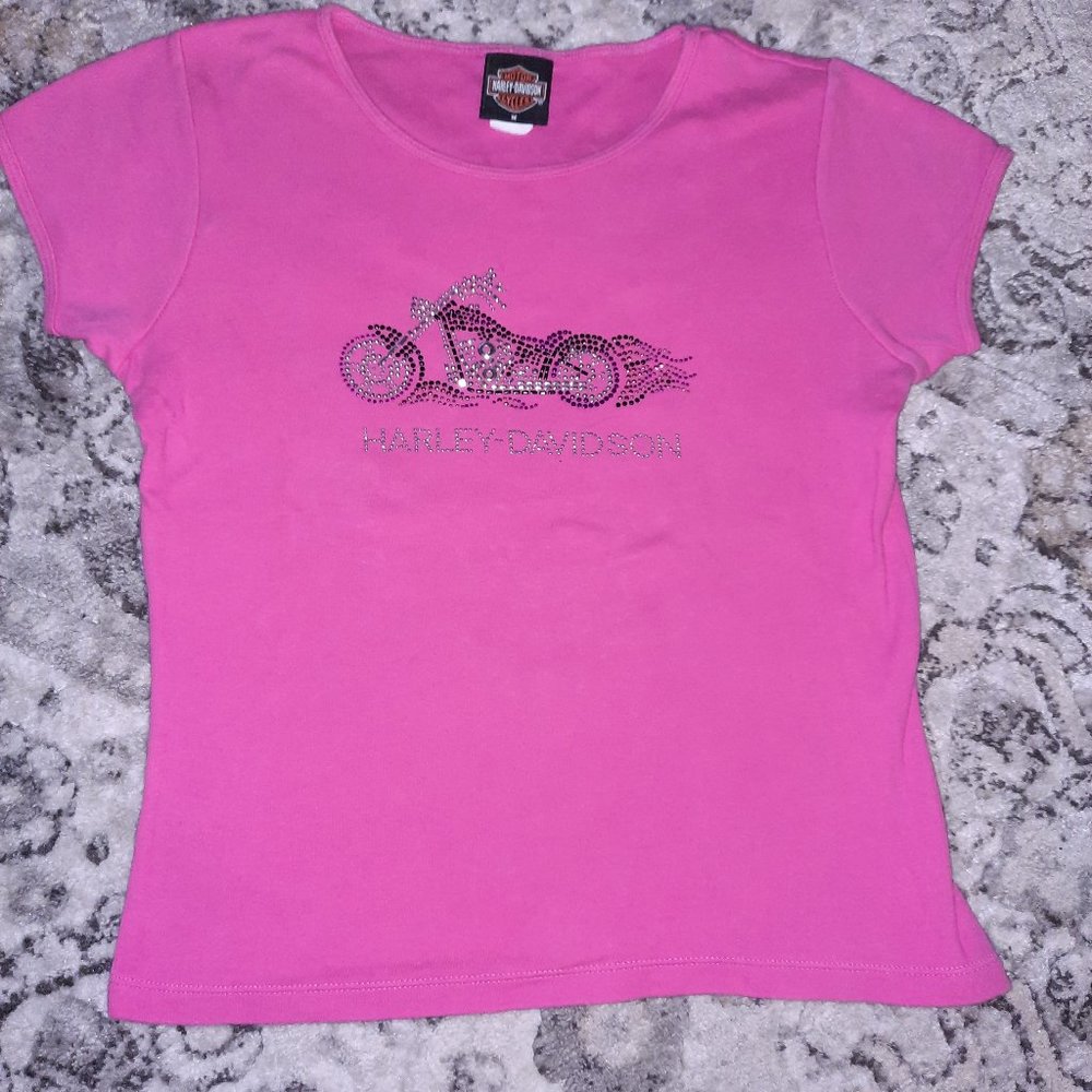 Womens Harley Davidson pink top medium